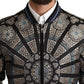 Dolce & Gabbana Elegant Jacquard Bomber Jacket in Blue