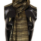 Dolce & Gabbana Metallic Gold Silk Stretch Shawl Wrap Scarf