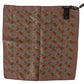 Dolce & Gabbana Elegant Brown Silk Pocket Square with Carrot Print