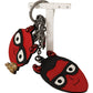 Dolce & Gabbana Elegant Red Leather & Brass Designer Keyring