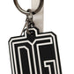 Dolce & Gabbana Elegant Silver & Rubber Designer Keyring