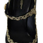 Dolce & Gabbana Elegant Gold-Embroidered Black Velvet Pumps