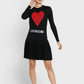 Love Moschino Enchanting Ruched Heart Knit Dress