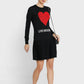 Love Moschino Enchanting Ruched Heart Knit Dress