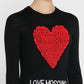 Love Moschino Enchanting Ruched Heart Knit Dress