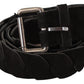 GF Ferre Elegant Black Waist Belt with Metal Buckle