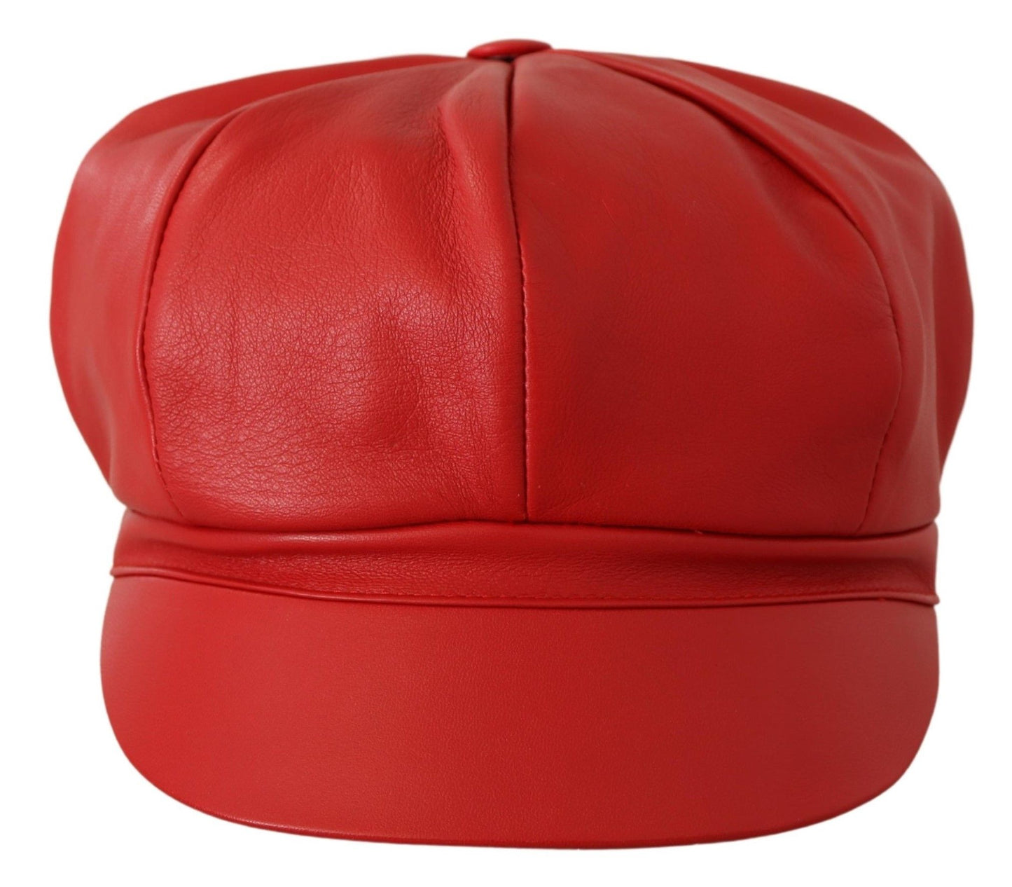 Dolce & Gabbana Chic Red Leather Cabbie Cap