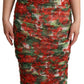 Dolce & Gabbana Elegant Red Floral Midi Sheath Dress