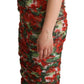 Dolce & Gabbana Elegant Red Floral Midi Sheath Dress