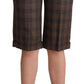 Dolce & Gabbana Checkered Wool Bermuda Shorts in Brown