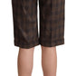 Dolce & Gabbana Checkered Wool Bermuda Shorts in Brown