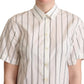 Dolce & Gabbana Elegant Striped Cotton Polo Top