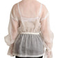 Dolce & Gabbana Elegant White Silk-Cotton Ascot Blouse