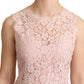 Dolce & Gabbana Elegant Pink Lace Sleeveless Blouse