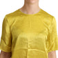 Dolce & Gabbana Elegant Silk Short Sleeve Blouse Top - Yellow