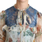 Dolce & Gabbana Chic Floral Silk Blouse with Ascot Collar