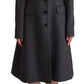 Dolce & Gabbana Elegant Gray Cashmere Trench Coat