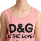 Dolce & Gabbana Chic Pink Motive Print Crewneck Tee