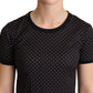 Dolce & Gabbana Polka Dotted Black Short Sleeve Crewneck Top