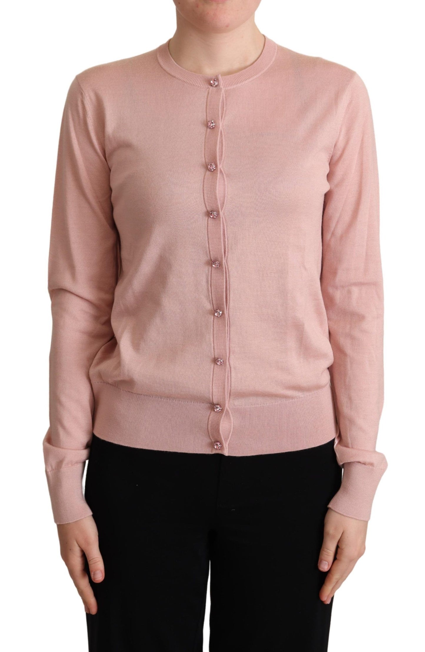 Dolce & Gabbana Elegant Pink Cashmere Silk Cardigan