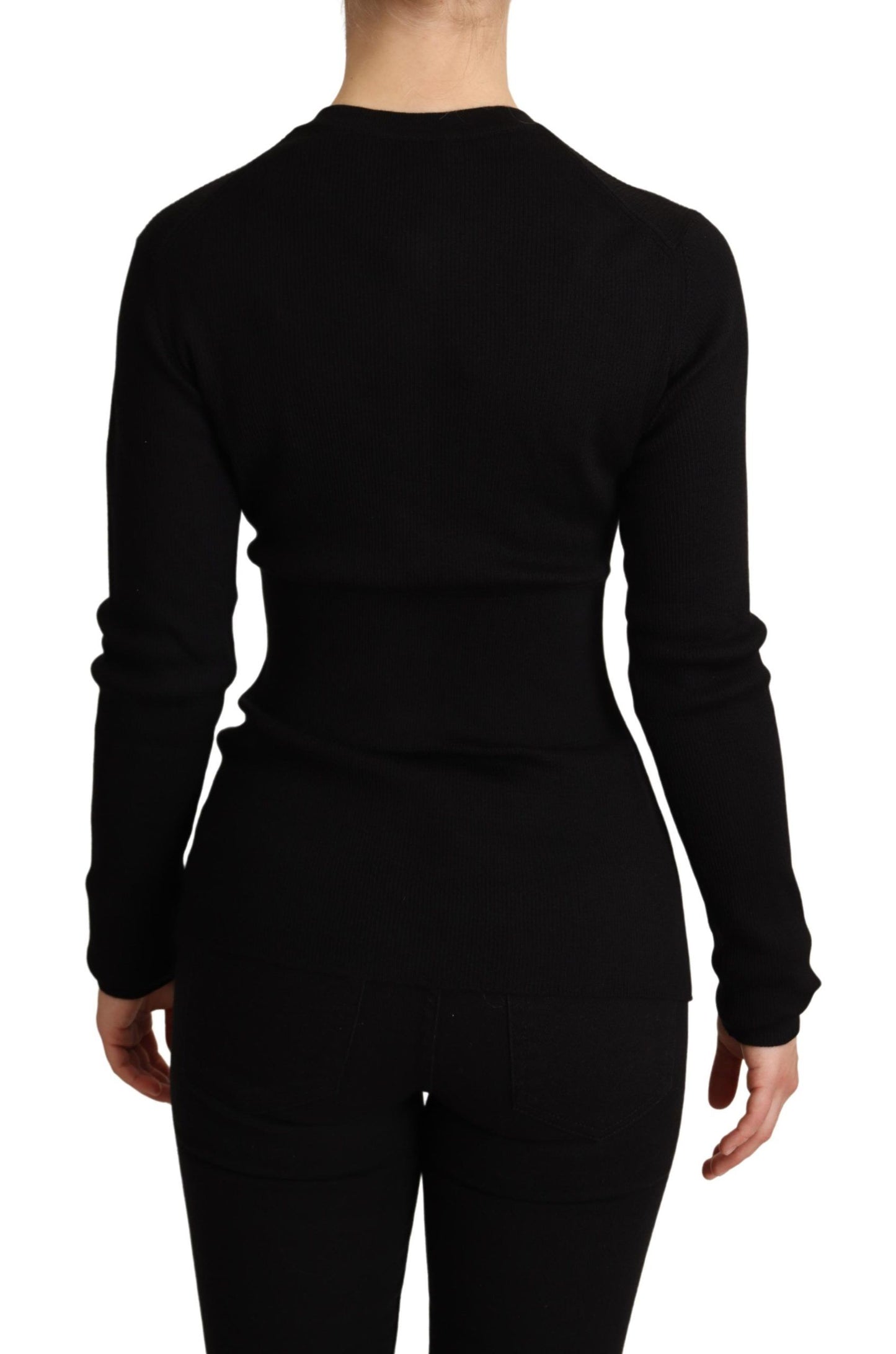 Dolce & Gabbana Elegant Black Silk Cashmere Cardigan