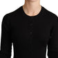 Dolce & Gabbana Elegant Black Silk Cashmere Cardigan