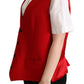 Dolce & Gabbana Elegant Red Virgin Wool Sleeveless Vest