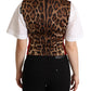 Dolce & Gabbana Elegant Red Leopard Print Sleeveless Vest