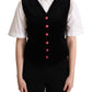 Dolce & Gabbana Elegant Black Velvet Sleeveless Waistcoat