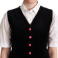 Dolce & Gabbana Elegant Black Velvet Sleeveless Waistcoat