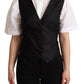 Dolce & Gabbana Elegant Silk Blend Black Waistcoat