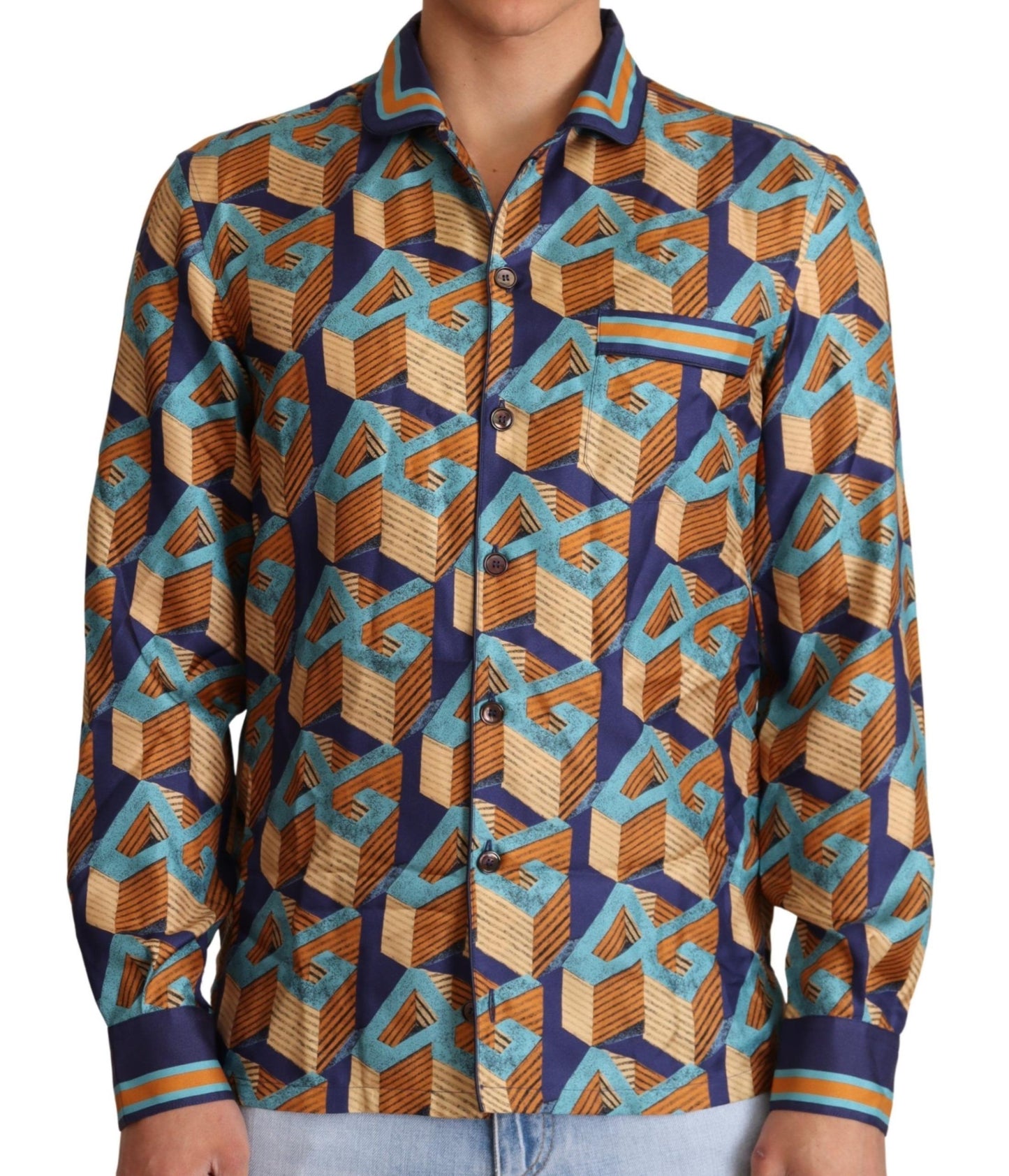 Dolce & Gabbana Elegant Silk Casual Shirt with DG Logo