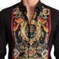 Dolce & Gabbana Exquisite Silk Casual Men's Shirt in Purple and Green