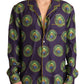 Dolce & Gabbana Exquisite Silk Casual Men's Shirt in Purple and Green