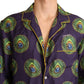 Dolce & Gabbana Exquisite Silk Casual Men's Shirt in Purple and Green