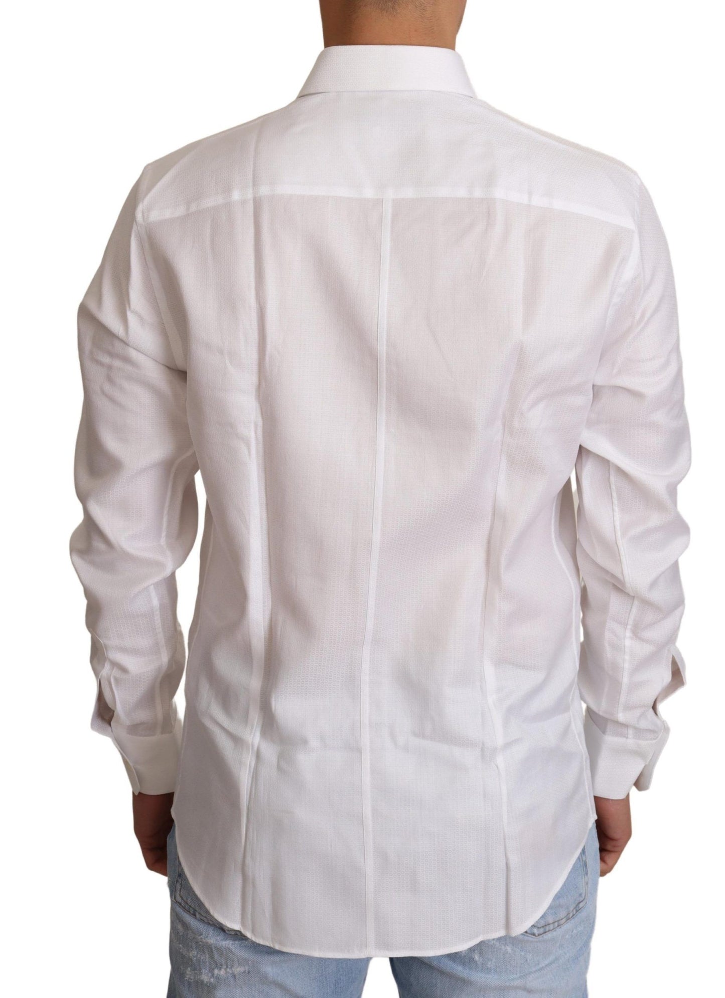 Dolce & Gabbana Elegant White Martini Slim Fit Dress Shirt