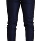 Dolce & Gabbana Elegant Navy Slim Fit Men's Wool Trousers