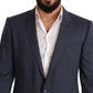 Dolce & Gabbana Elegant Blue Wool Martini Blazer Jacket