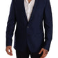 Dolce & Gabbana Elegant Blue Virgin Wool Martini Blazer