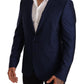 Dolce & Gabbana Elegant Blue Virgin Wool Martini Blazer