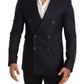 Dolce & Gabbana Elegant Navy Cashmere Silk Blend Blazer