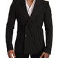 Dolce & Gabbana Elegant Striped Wool Blazer with Silk Lining