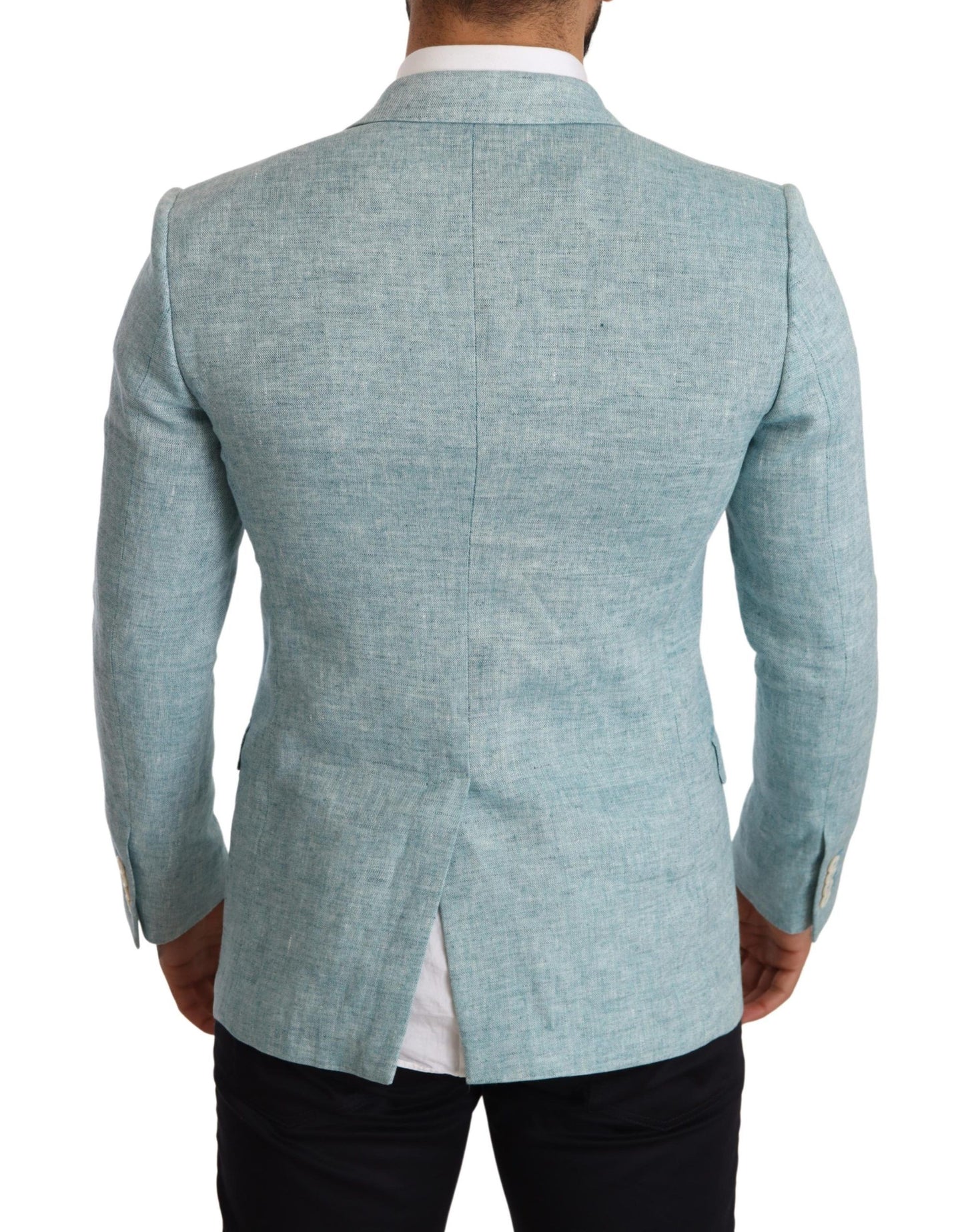 Dolce & Gabbana Elegant Light Blue Linen Blazer