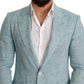 Dolce & Gabbana Elegant Light Blue Linen Blazer