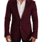 Dolce & Gabbana Elegant Maroon Bordeaux Cashmere Blazer