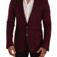 Dolce & Gabbana Elegant Maroon Bordeaux Cashmere Blazer