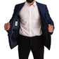 Dolce & Gabbana Navy Blue Virgin Wool Martini Blazer