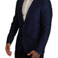 Dolce & Gabbana Navy Blue Virgin Wool Martini Blazer