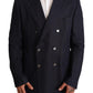 Dolce & Gabbana Elegant Dark Blue Double-Breasted Blazer