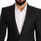 Dolce & Gabbana Elegant Slim Fit Black Linen Blazer